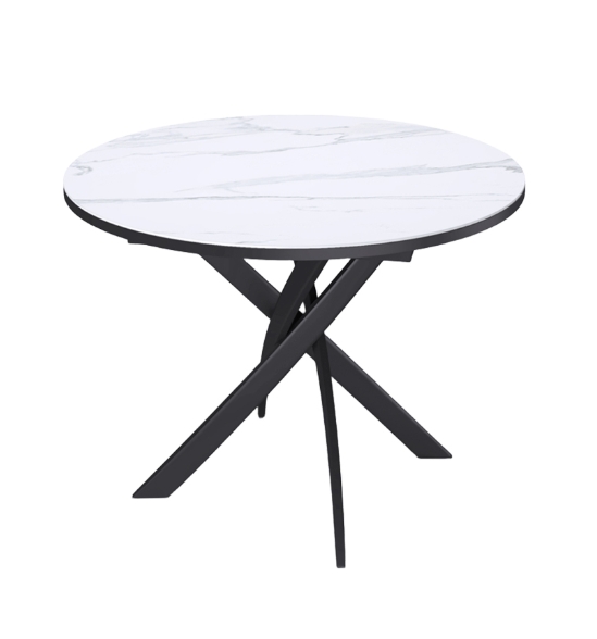 Стол KENNER R900 Мрамор белый керамика / рама черная