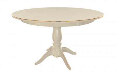 Стол Рич 1200*1200*765 (тон слон.кость RAL1013 + патина золото)