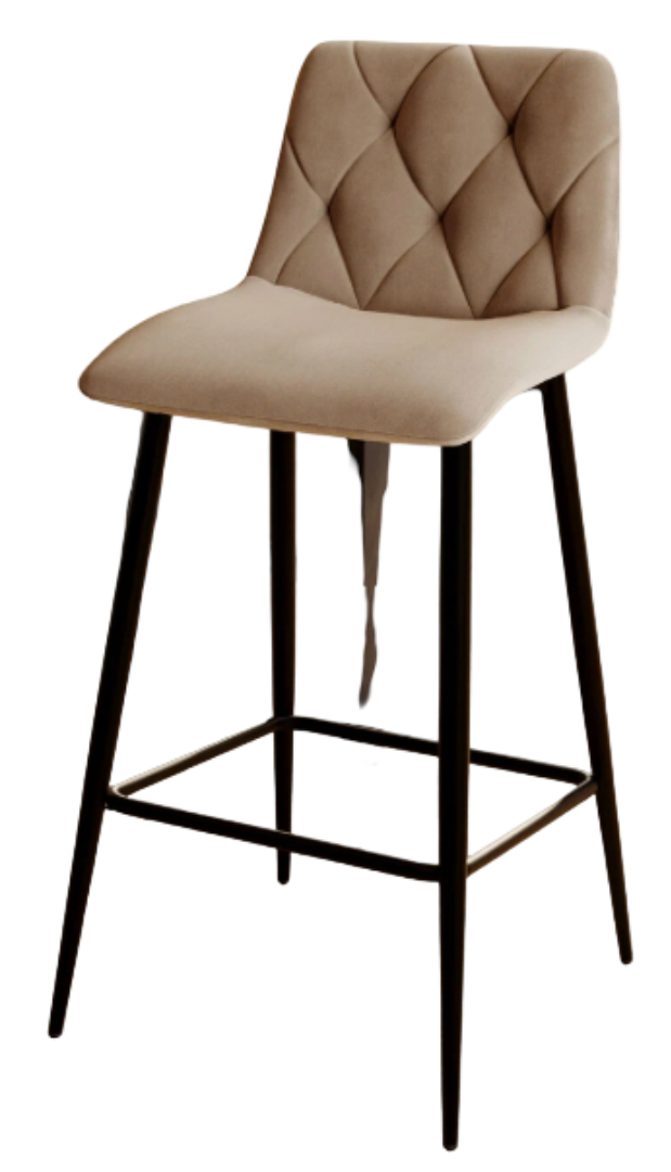 ССтул барный BC-2103 (каркас черный тк.бежевый/ Velvet HLR-7)