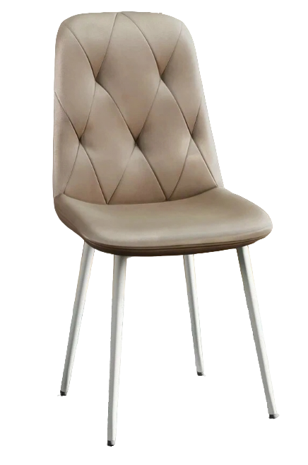 Стул DC-2103 (каркас белый тк.Капучино/ Velvet HLR-7)