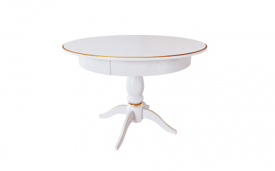 Стол Галант 1000*1000*765 (тон белый RAL9003 + патина золото)