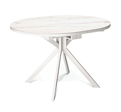 Стол  DO1100 белый/керамика мрамор белый