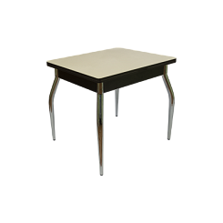 Стол Руан СТ 600(1200)*800*750 Ноги 01 гальваника (стекло Бежевое цвет ВН)