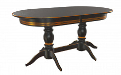 Стол Прайм 1500(2000)*840*765 (тон черный RAL9005 + патина золото)