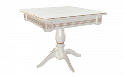 Стол Этра 900(1200)*900*765 (тон белый RAL9003 + патина золото)