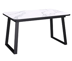 Стол AZ1200 черный/керамика мрамор белый