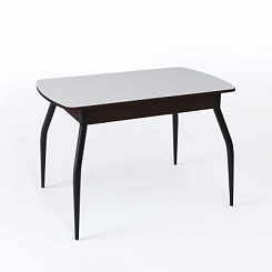 Стол Чикаго СТ МП 1100(1400)*680*750 Ноги 01 черные (стекло Белое матовое цвет ВН)